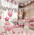 55 pieces of pink, white, silver party balloon set Crown balloons are suitable for decorating wedding princess parties, birthday party balloon scenes.