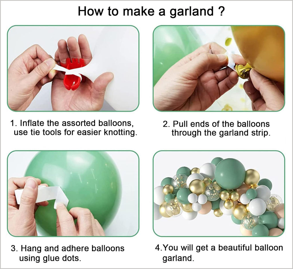 117PCS Olive Green Balloon Garland Kit with White & Gold Confetti Balloons – Retro Green and Metallic Gold Chrome Latex Balloons for Wedding, Birthday Party Decorations